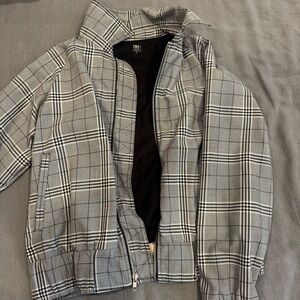 New With Tags Plaid Zip-Up Bomber Jacket